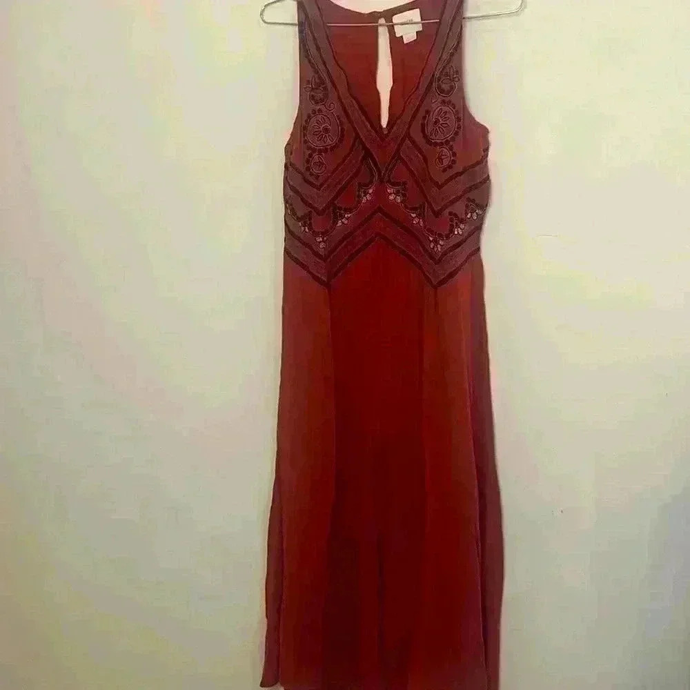 Anthropologie Maeve Desert Embroidered Jumpsuit